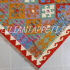 kilim afghano da salotto multicolore in lana 14444