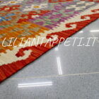 kilim afghano da salotto multicolore in lana 14444