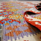 kilim afghano da salotto multicolore in lana 14444