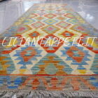 passatoia kilim afghano da corridoio multicolore 291x90 cm