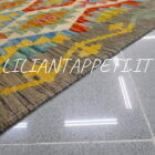 passatoia kilim afghano da corridoio multicolore 291x90 cm