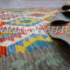 passatoia kilim afghano da corridoio multicolore 291x90 cm