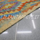 passatoia kilim afghano da corridoio multicolore 281x77 cm