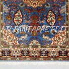 tappeto annodato a mano erivan gherla fondo azzurro da salotto 233x158 cm in lana