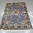 tappeto annodato a mano erivan gherla fondo azzurro da salotto 233x158 cm in lana