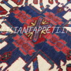 antico tappeto persiano gharajeh barjid da salotto fondo avorio disegno geometrico con due medaglioni raggianti geometrici 220x158 cm