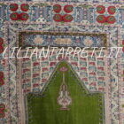 antico tppeto turco panderma a preghiera in lana fondo verde 180x128 cm