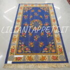 tappeto cinese pechino da salotto molto decorativo fondo blu in lana 250x150 cm