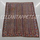 antico tappeto rukorsi lori-bakhtiari persiano motivo moharramat 168x135 cm