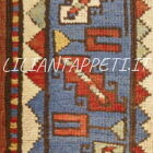 tappeto caucasico kazak antico tutto lana 217x127 cm fondo rosso