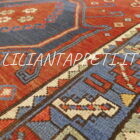 tappeto caucasico kazak antico tutto lana 217x127 cm fondo rosso