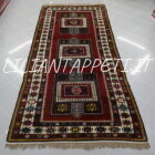 Antico tappeto caucasico Shirvan Chajli lana su lana 318x145 cm datato 1355