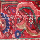 tappeto persiano hamadan nenej da salotto disegno senza il medaglione a tutto campo fondo blu rosso lana su cotone 351x250 cm