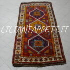 antico tappeto turco yuruk da salotto multicolore 231x116 cm