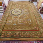 antico aubusson francese enorme da sala color avorio tabacco sabbia