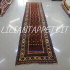 antico tappeto passatoia caucaso ghendje da corridoio multicolore molto lunga 455x103 cm