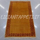 piccolo Gabbeh Gashghai Persiano fondo giallo ocra in lana 150x92 cm