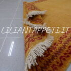 piccolo Gabbeh Gashghai Persiano fondo giallo ocra in lana 150x92 cm