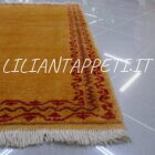 piccolo Gabbeh Gashghai Persiano fondo giallo ocra in lana 150x92 cm