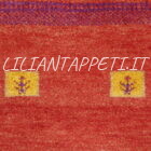 piccolo Gabbeh Gashghai Persiano fondo rosso in lana 143x103 cm