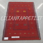 piccolo Gabbeh Gashghai Persiano fondo rosso in lana 143x103 cm