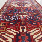 vecchio tappeto passatoia persiana gharajeh da corridoio in lana 328x105 cm