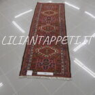 tappeto fondoletto persiano gharaje fondo rosso 195x68 cm
