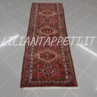 tappeto fondoletto persiano gharaje fondo rosso 195x68 cm