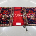 antico khorjan sacca persiano afshari blu e rosso 109x58 cm