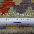 kilim afghano da salotto multicolore in lana 231x179 cm