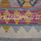 kilim afghano da salotto multicolore in lana 245x177 cm