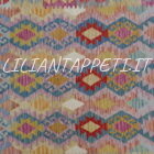 kilim afghano da salotto multicolore in lana 245x177 cm