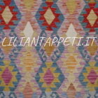 kilim afghano da salotto multicolore in lana 245x177 cm