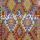 piccolo kilim afghano multicolore 144x104 cm