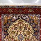 vecchio tappeto persiano saruk a preghiera fondo avorio molto fine 165x110 cm lana su cotone