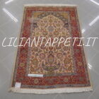 vecchio tappeto persiano saruk a preghiera fondo avorio molto fine 165x110 cm lana su cotone