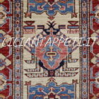 tappetino orientale moderno kazak fondo avorio scendiletto 119x80 cm