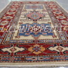 tappetino orientale moderno kazak fondo avorio scendiletto 119x80 cm