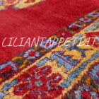 tappeto persiano afshari sirjan fondo rosso e giallo con i botteh lana su cotone 195x154 cm
