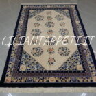 tappeto cinese pechino da salotto color avorio 273x183 cm lana su cotone