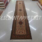 tappeto passatoia lunga kum saveh persiano fondo avorio floreale 530x95 cm