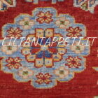 tappeto fondoletto kazak afghano fondo rosso 197x73 cm