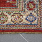 tappeto fondoletto kazak afghano fondo rosso 197x73 cm