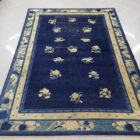 antico tappeto cinese pechino fondo blu da sala molto decorativo