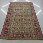 antico tappeto persiano isfahan extrafine con il medaglione fondo avorio da salotto