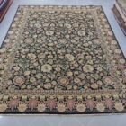 tappeto persiano keshan dèco disegno floreale gusto europeo fondo blu da salotto