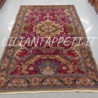 tappeto turco kayseri da salotto fondo color vinaccio in lana 305x197 cm