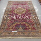tappeto turco kayseri da salotto fondo color vinaccio in lana 305x197 cm