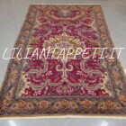 tappeto turco kayseri da salotto fondo color vinaccio in lana 305x197 cm