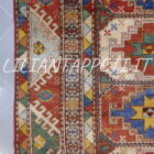 tappeto caucasico kazak bordcialu da salotto molto allegro e colorato in lana 236x166 cm
